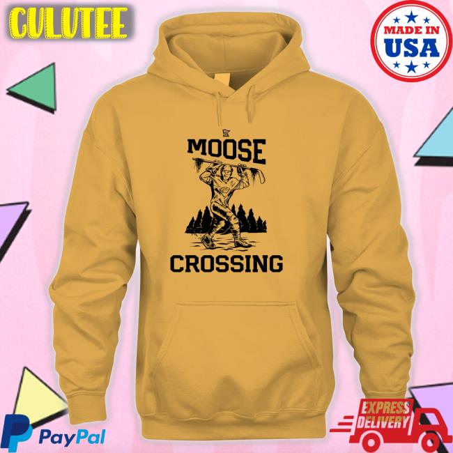 Hockey Lodge Merch Minnesota Wild SotaStick Moose Crossing Hooded Sweatshirt