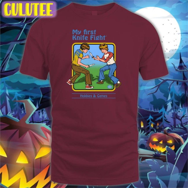 Steven Rhodes Merch My First Knife Fight Hobbies & Games T Shirt Shirts That Go Hard