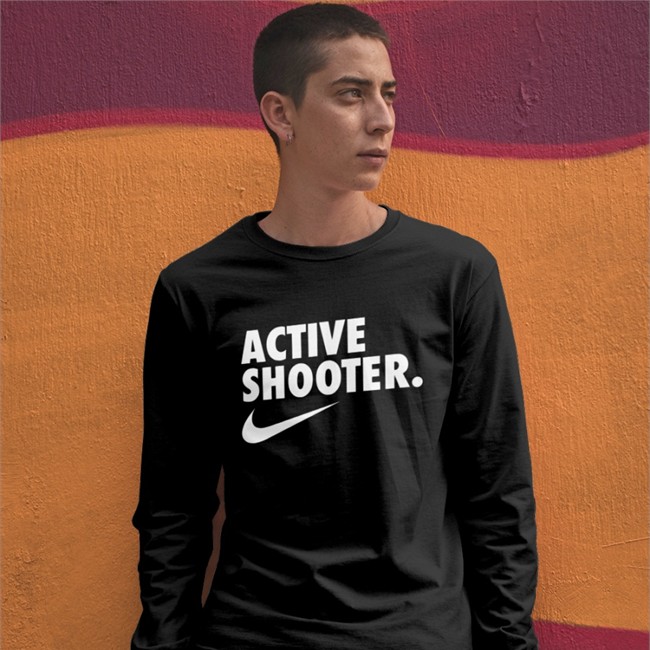 Active Shooter T Shirt Navy