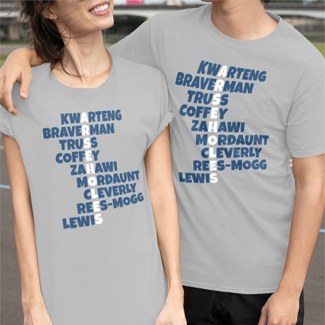 Arseholes Kwarteng Braverman Truss Coffey Zahawi Mordaunt Cleverly Ress-Mogg Lewis Shirt Black