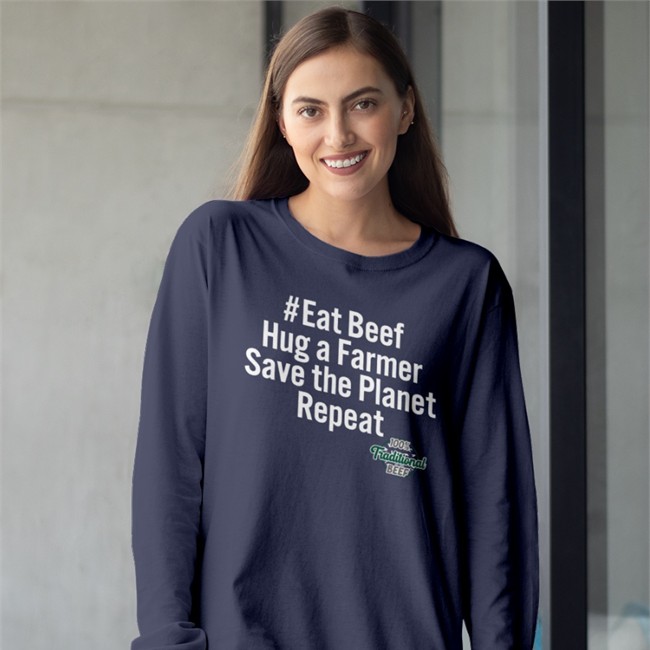 Eat Beef Hug A Farmer Save The Planet Repeat Hoodie