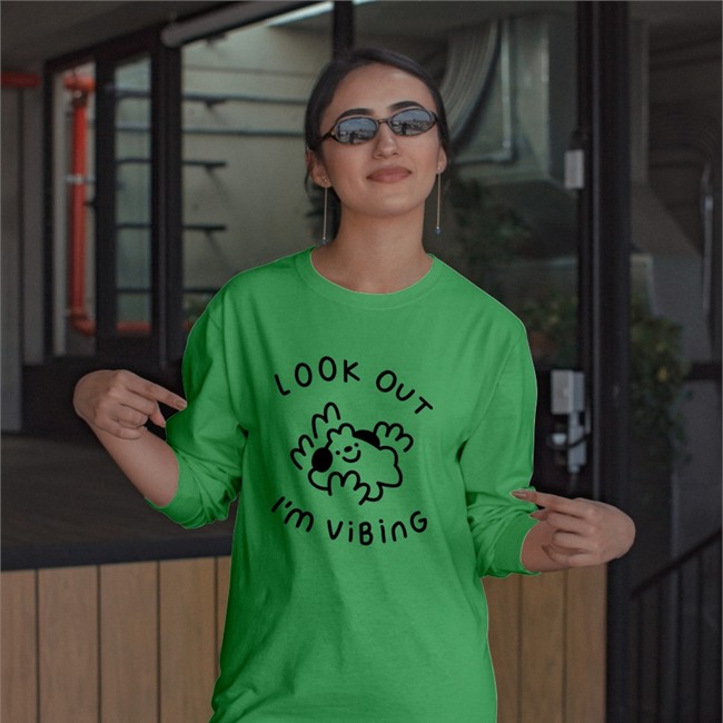 Hey Hey Momo Shop Merch Look Out I'm Vibing Shirt Offical Momo Draws