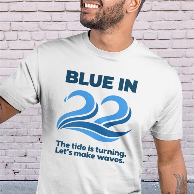 Aaron Black Blue In 22 The Tide Is Turning Let's Make Waves Tee Shirt